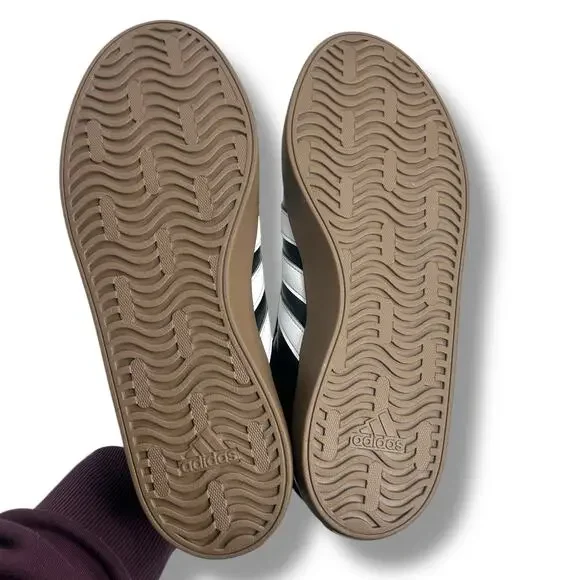 NEW Adidas Women's VL Court 3.0 Sneakers Size 8 Black Leather Low Top Casual - Picture 8 of 13